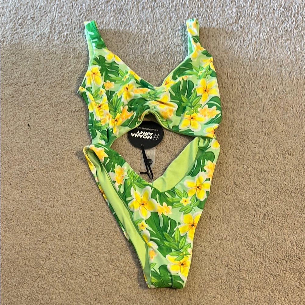 Moana Bikini Floral Swimsuit - Green and Yellow